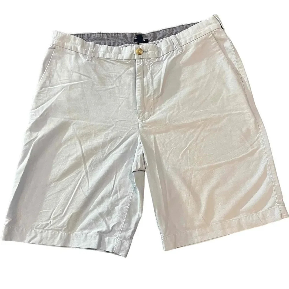 Izod Men's Light Blue Chino Shorts Size 36 Golf Casual Flat Front